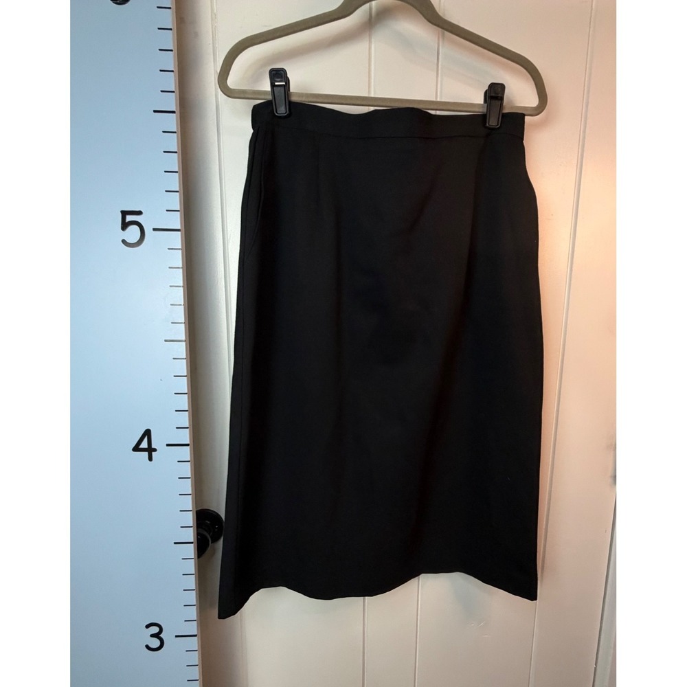 Vintage‎ KORET Gothic Black Wool Secretary Career Pencil Skirt Women's Size 14